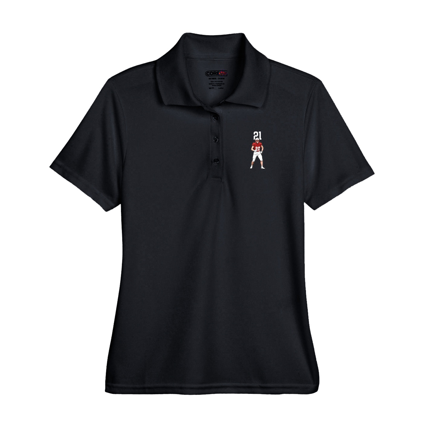 Performance Polo — Number Top in Black