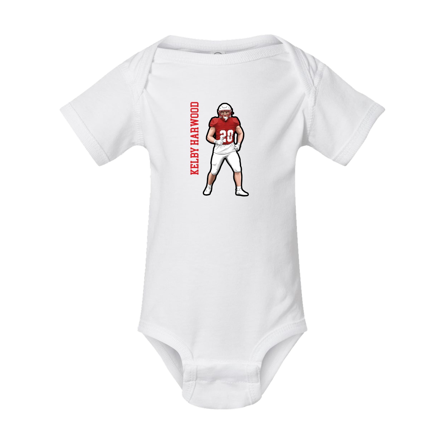 Baby Onesie — Name Vertical in White