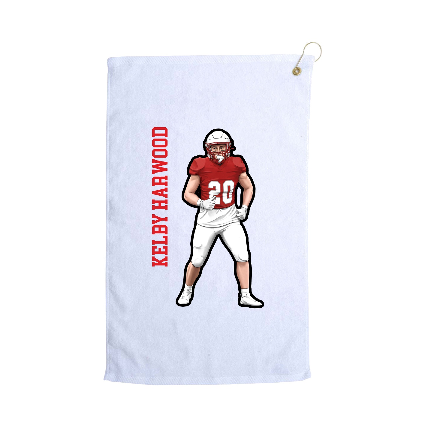 Golf Towel — Name Vertical in White