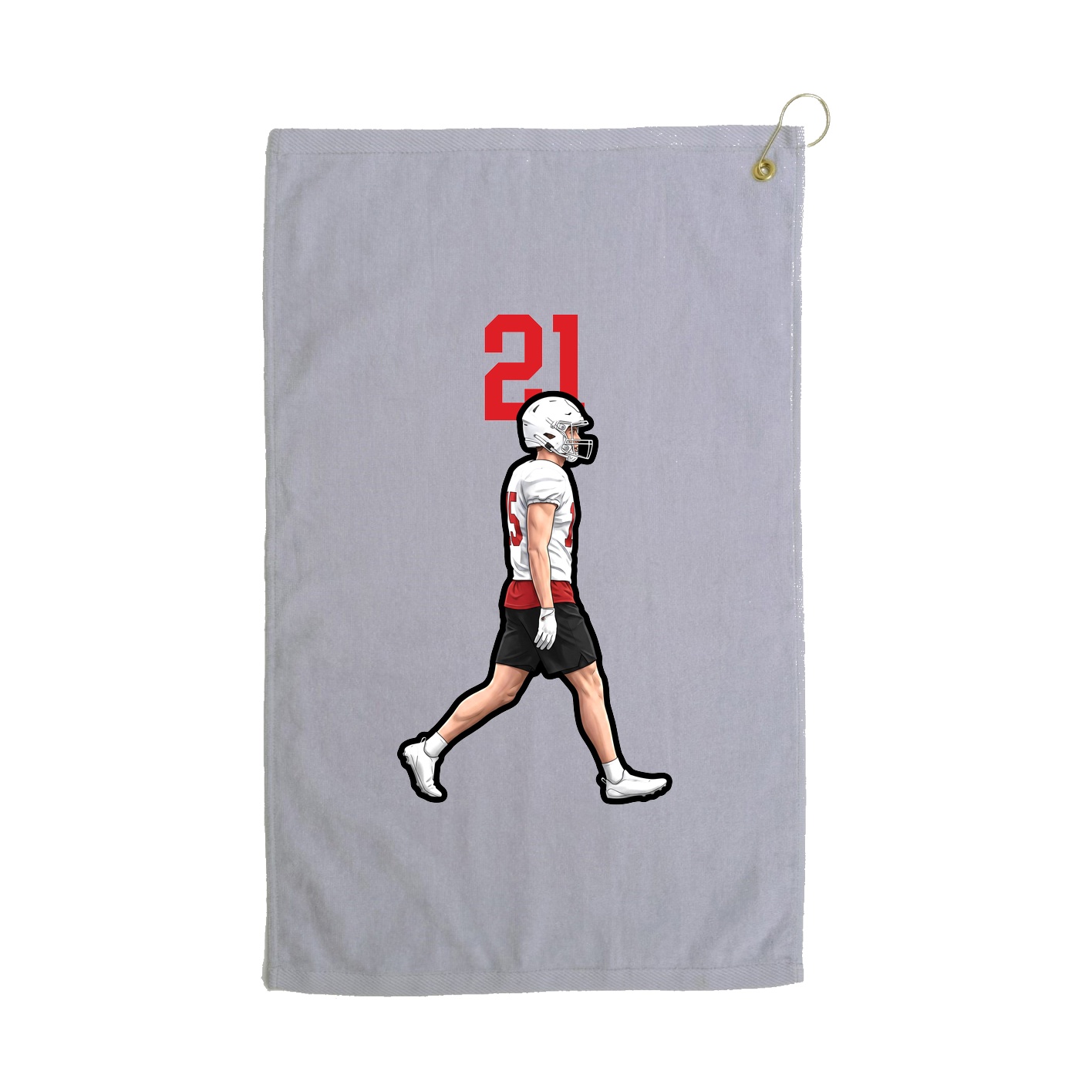 Golf Towel — Number Top in Grey