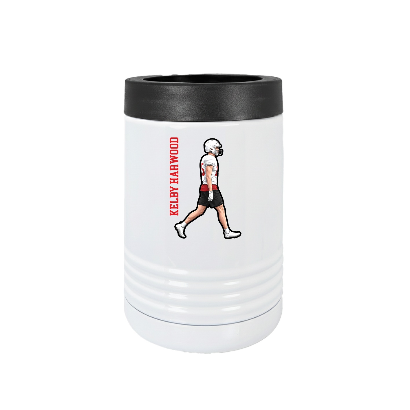 Beverage Holder — Name Vertical in White