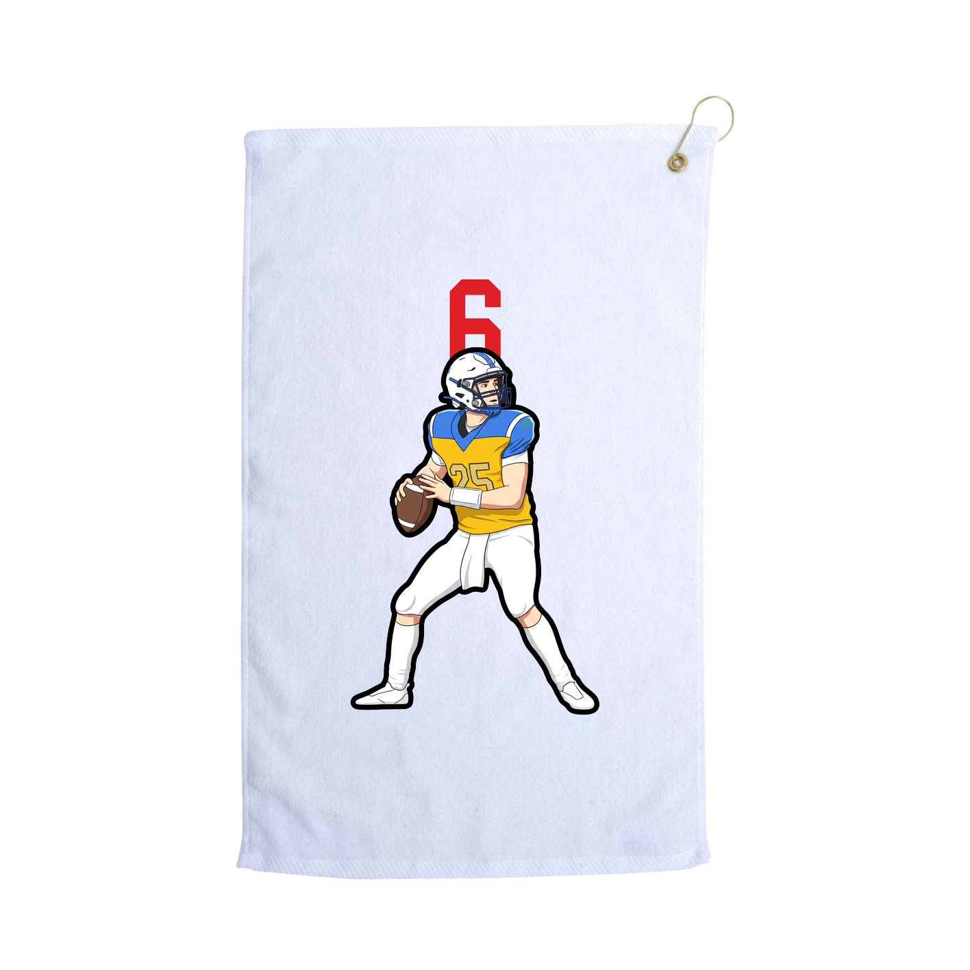 Golf Towel — Number Top in White