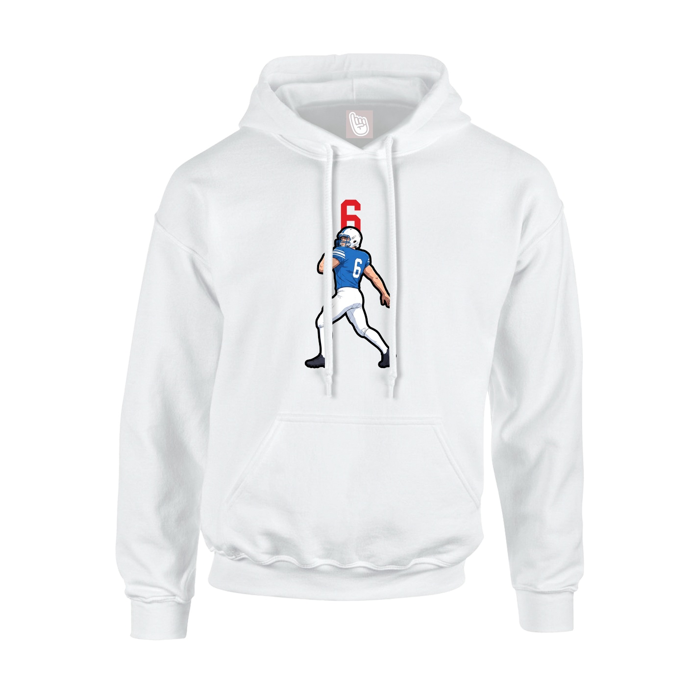 Youth Hoodie — Number Top in White