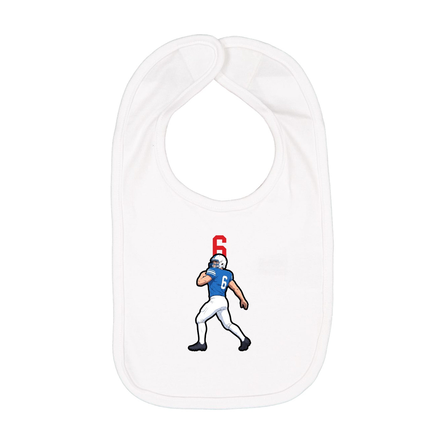Infant Bib — Number Top in White