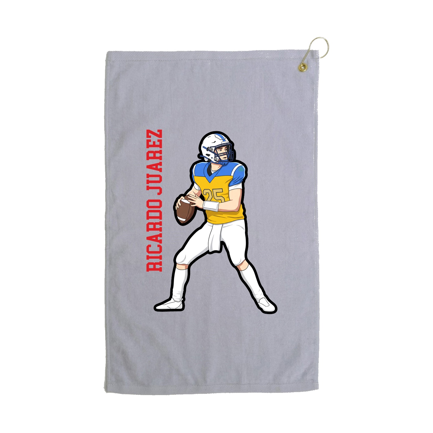 Golf Towel — Name Vertical in Grey