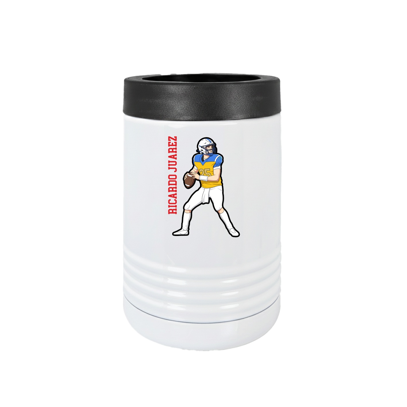 Beverage Holder — Name Vertical in White