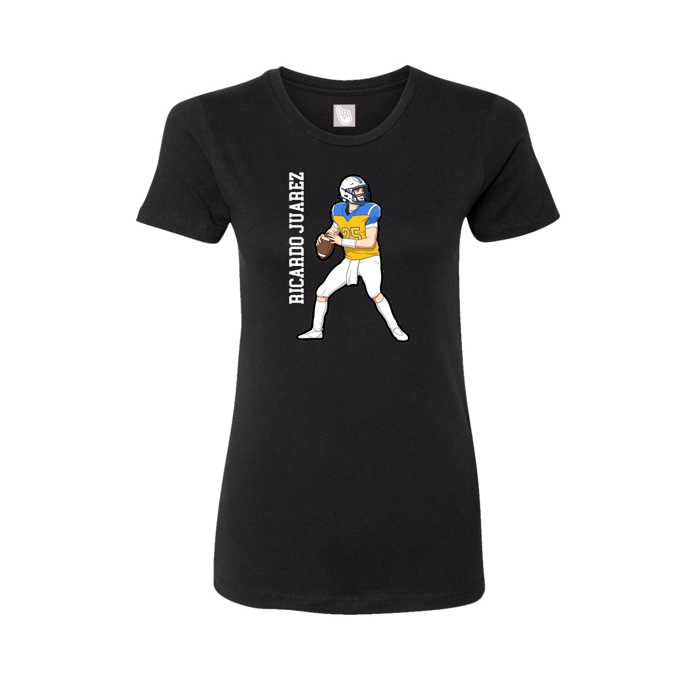 Fitted Women's Tee — Name Vertical in Black