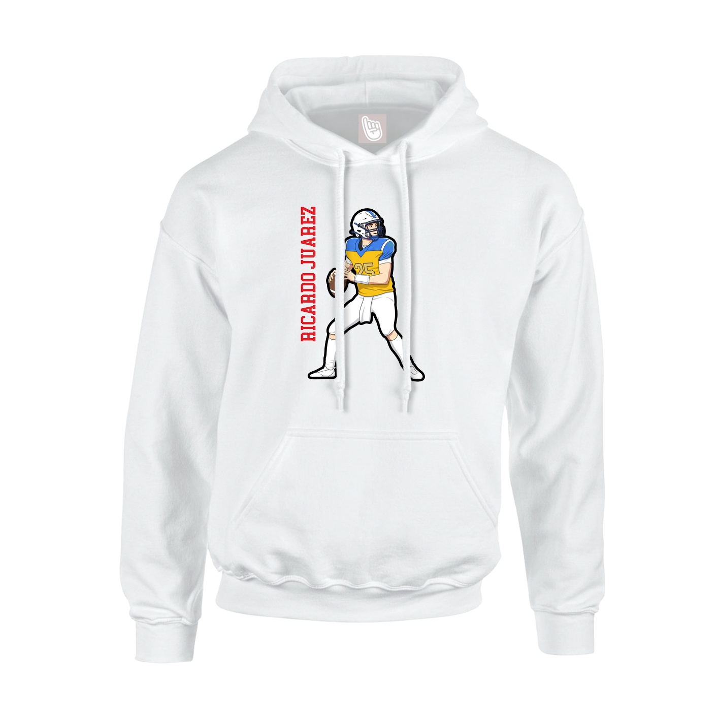 Hoodie — Name Vertical in White