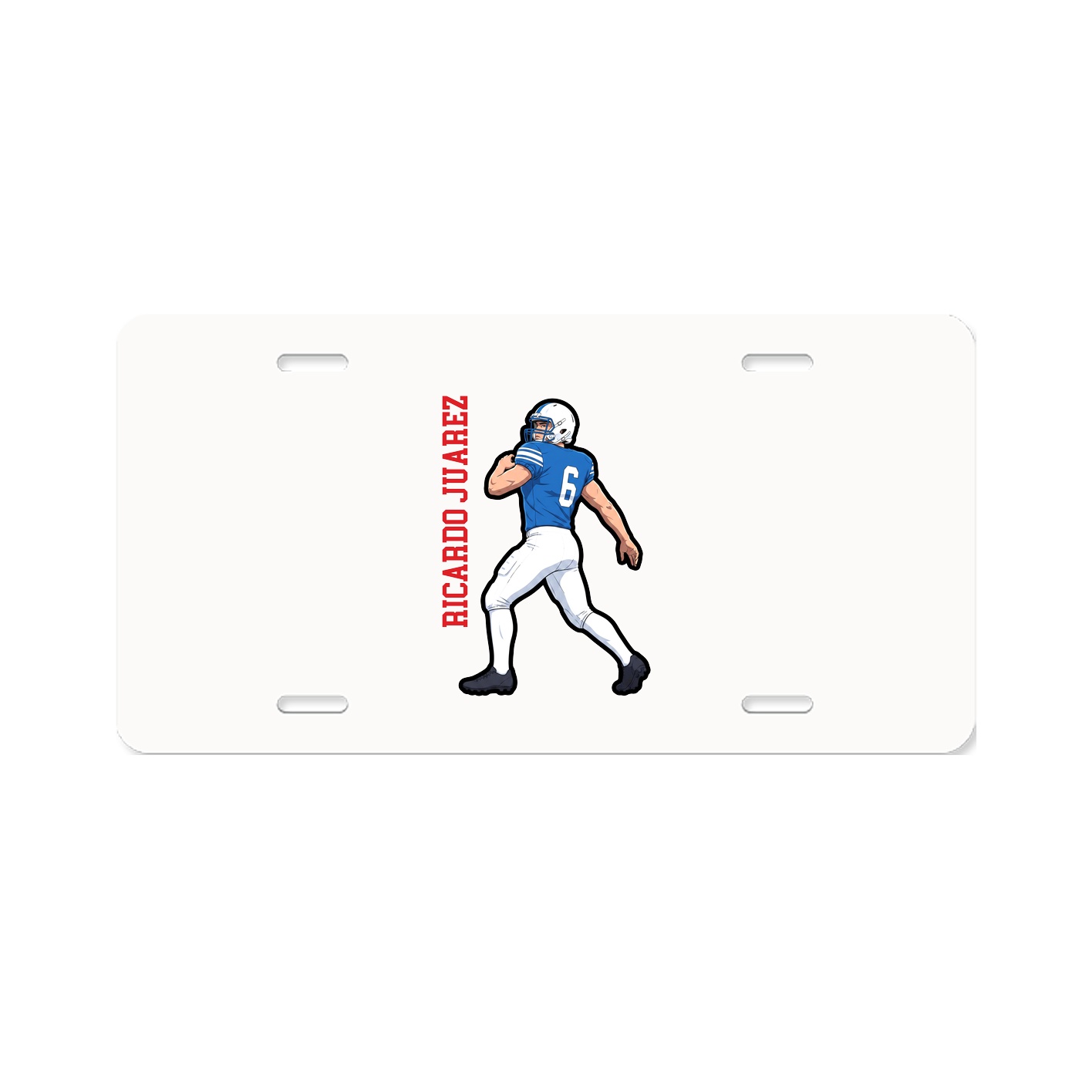 License Plate — Name Vertical in Classic
