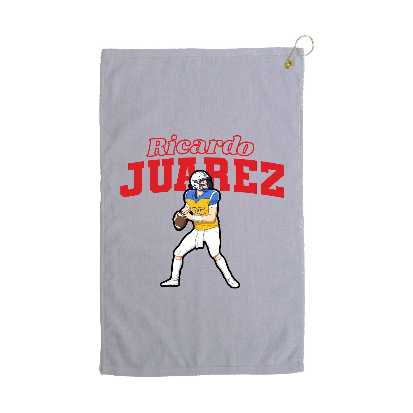 Golf Towel — Name Arch in Grey