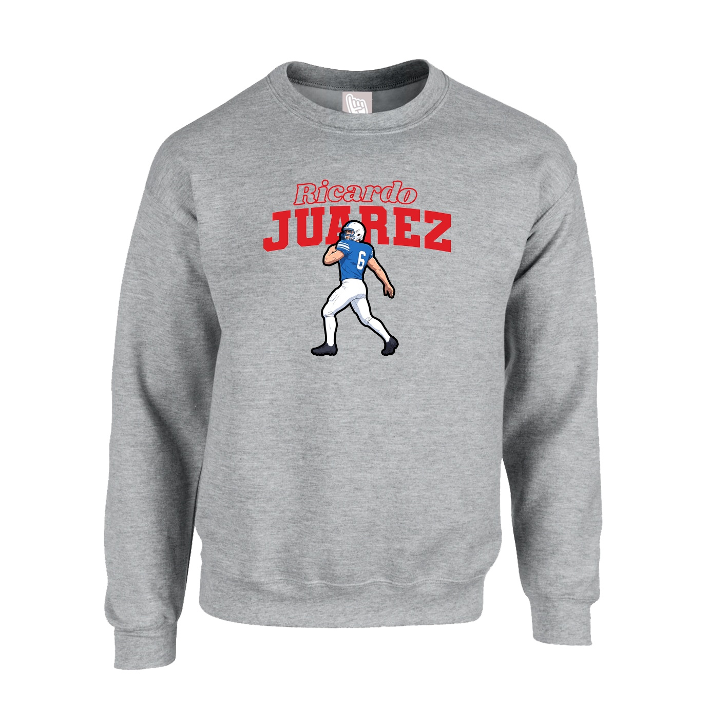 Fleece Crew — Name Arch in Grey