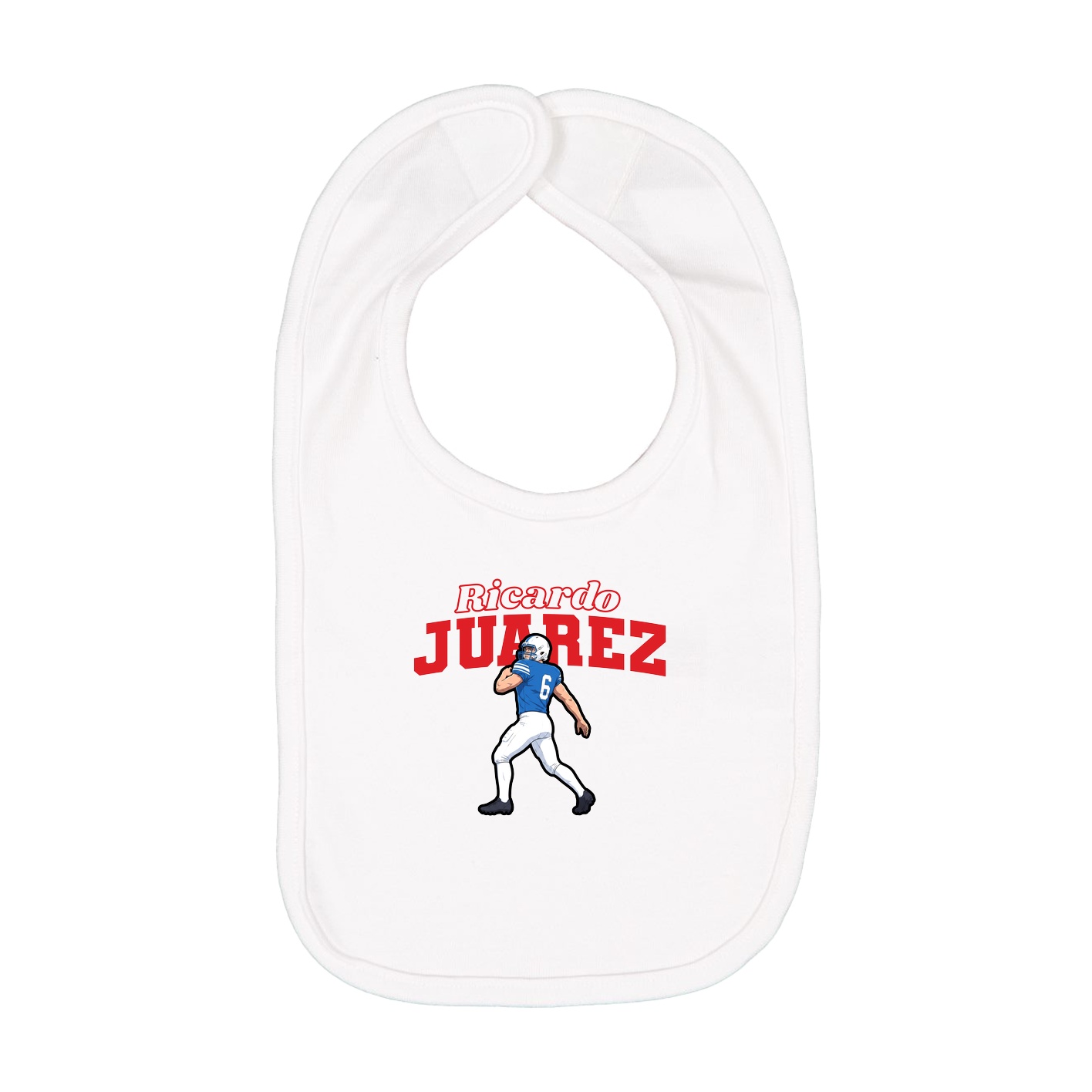 Infant Bib — Name Arch in White