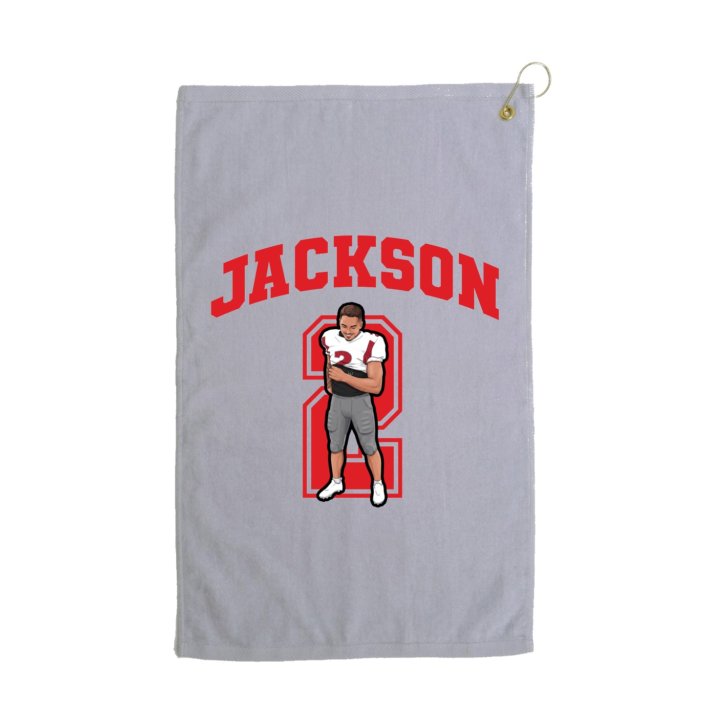 Golf Towel — Number in Grey