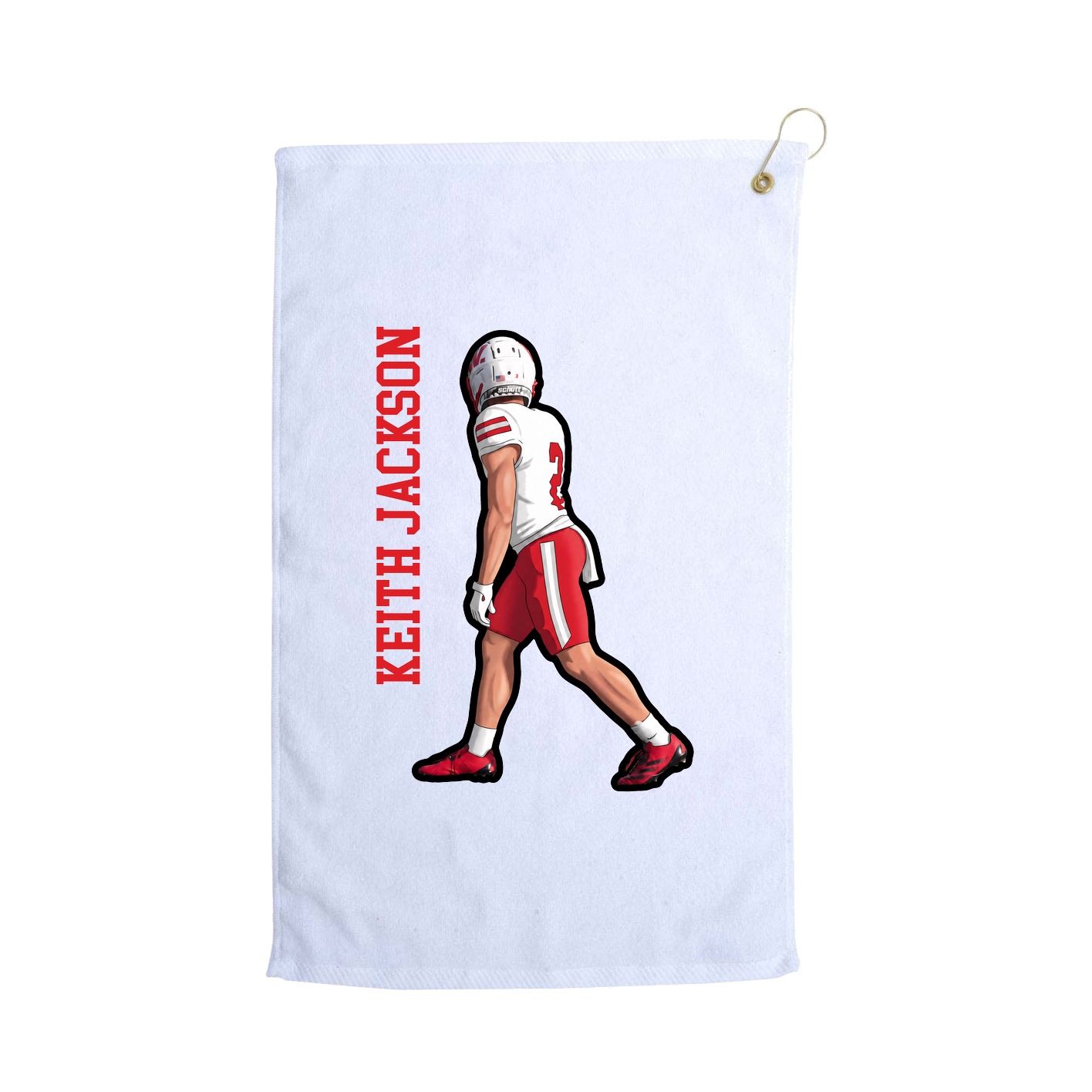 Golf Towel — Name Vertical in White