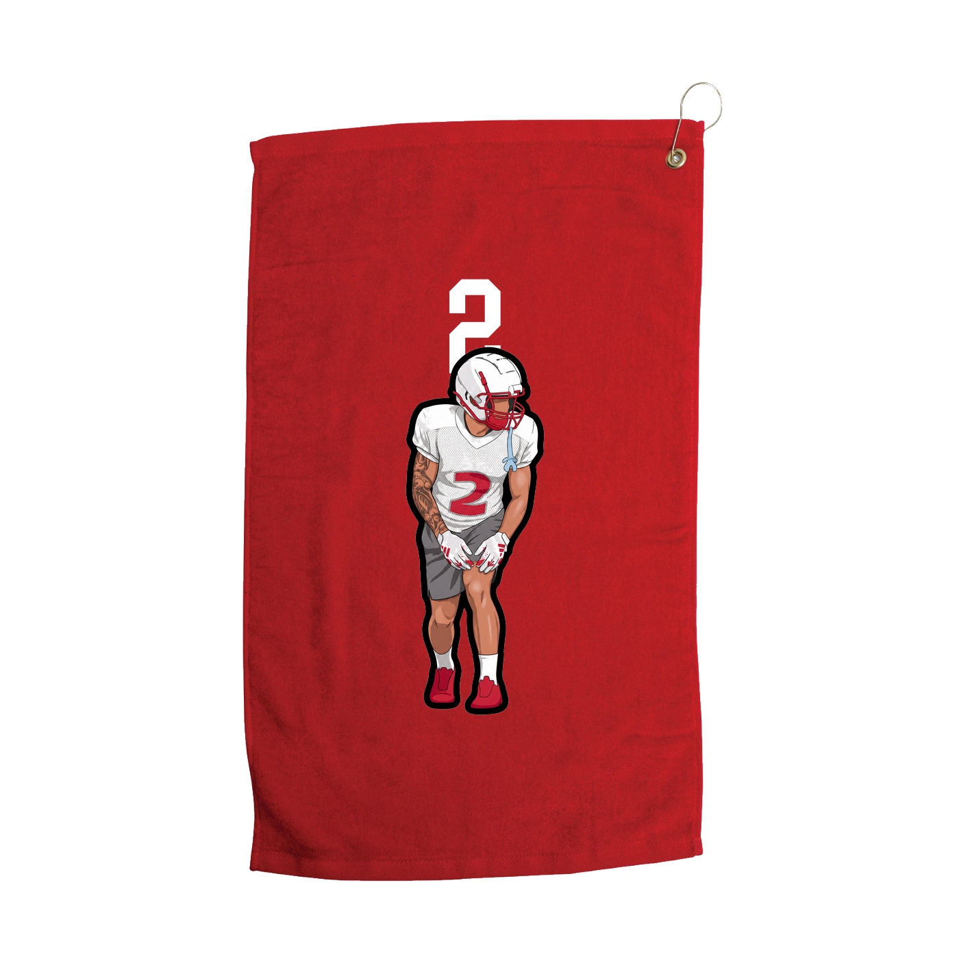 Golf Towel — Number Top in Red