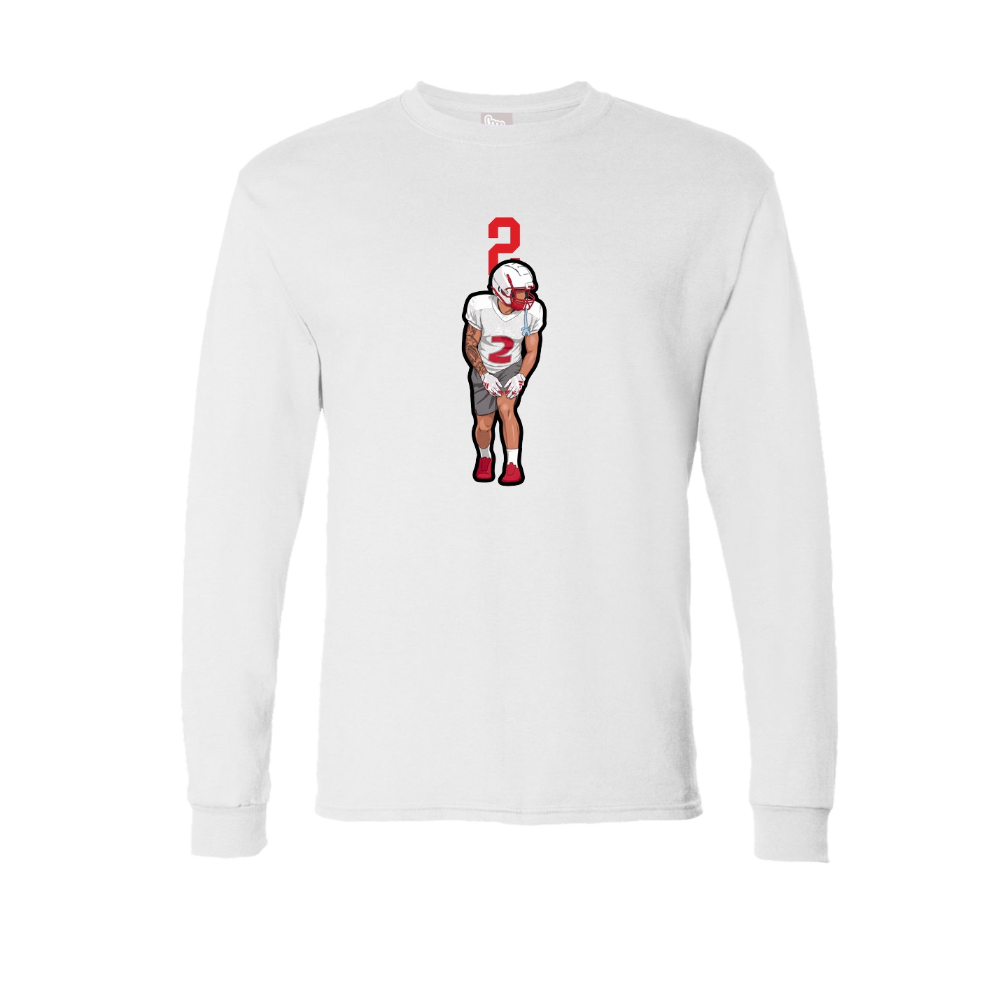 Long Sleeve Tee — Number Top in White
