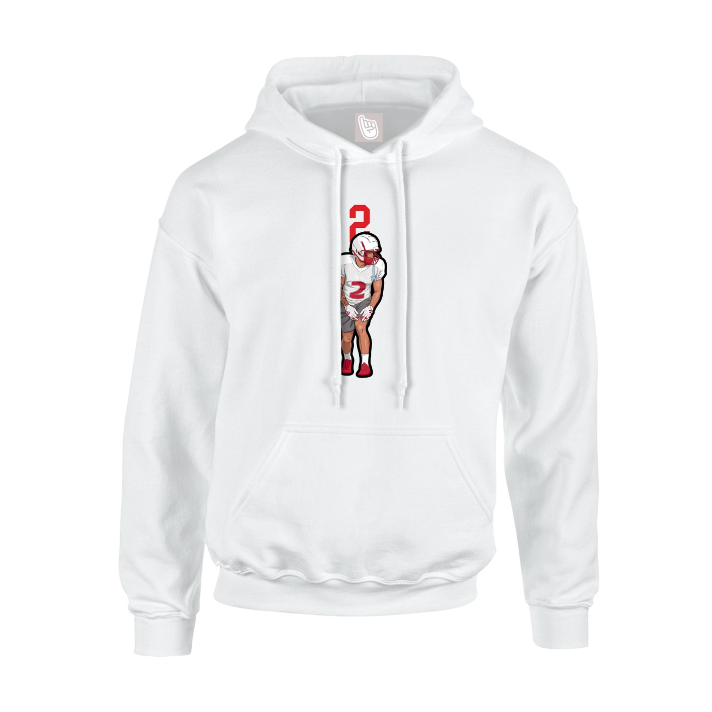 Youth Hoodie — Number Top in White