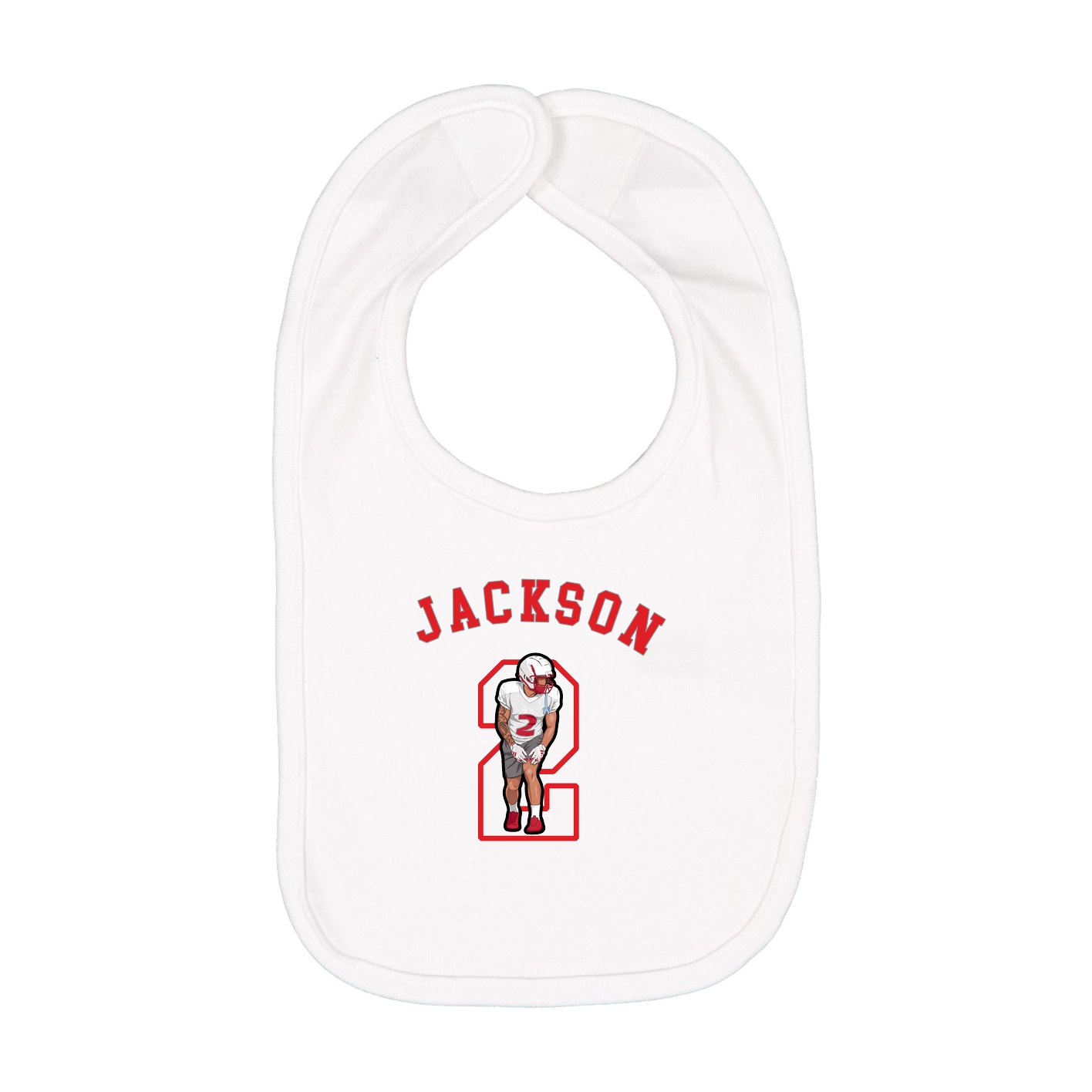 Infant Bib — Shirsey Arch in White