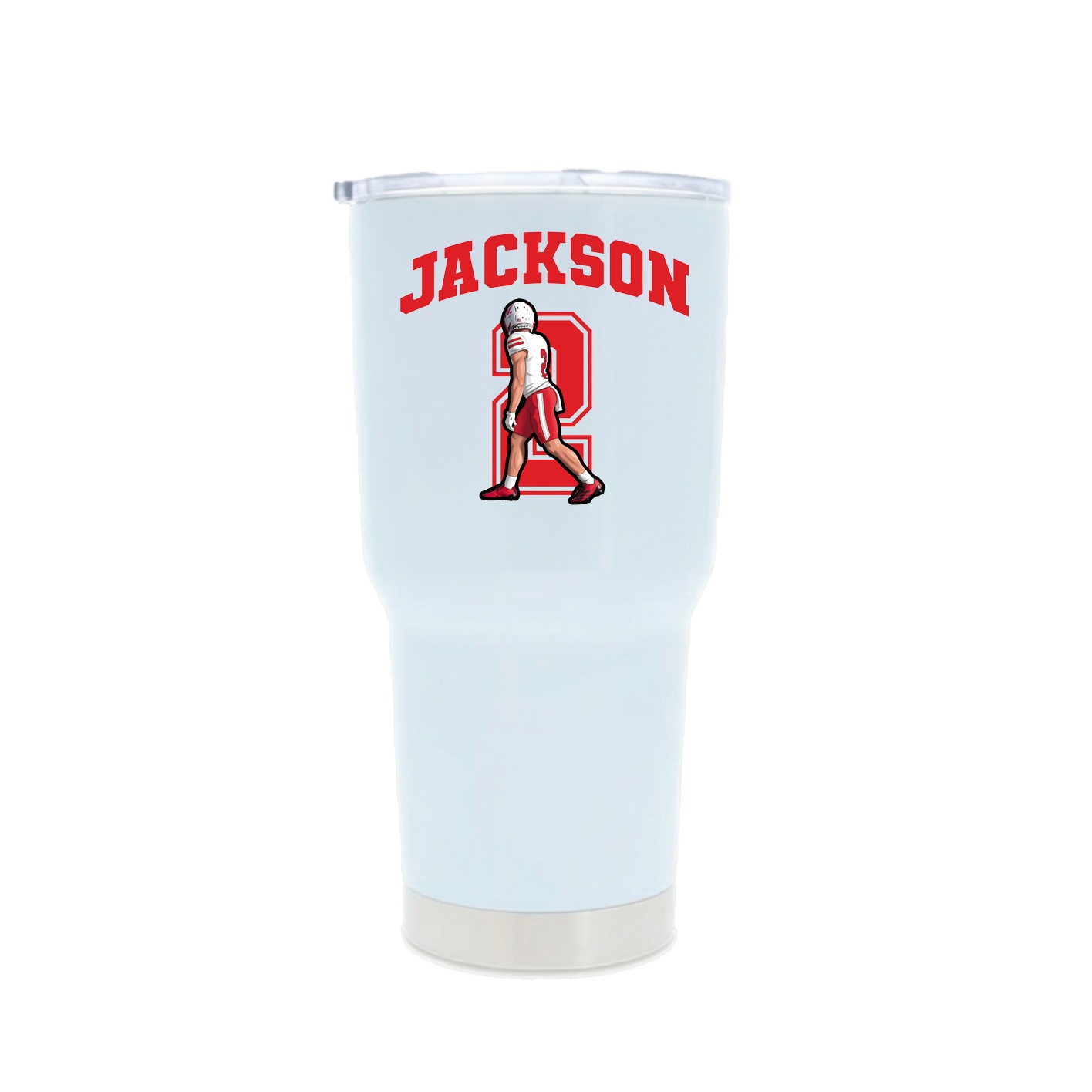 30oz Stainless Steel Tumbler — Number in White