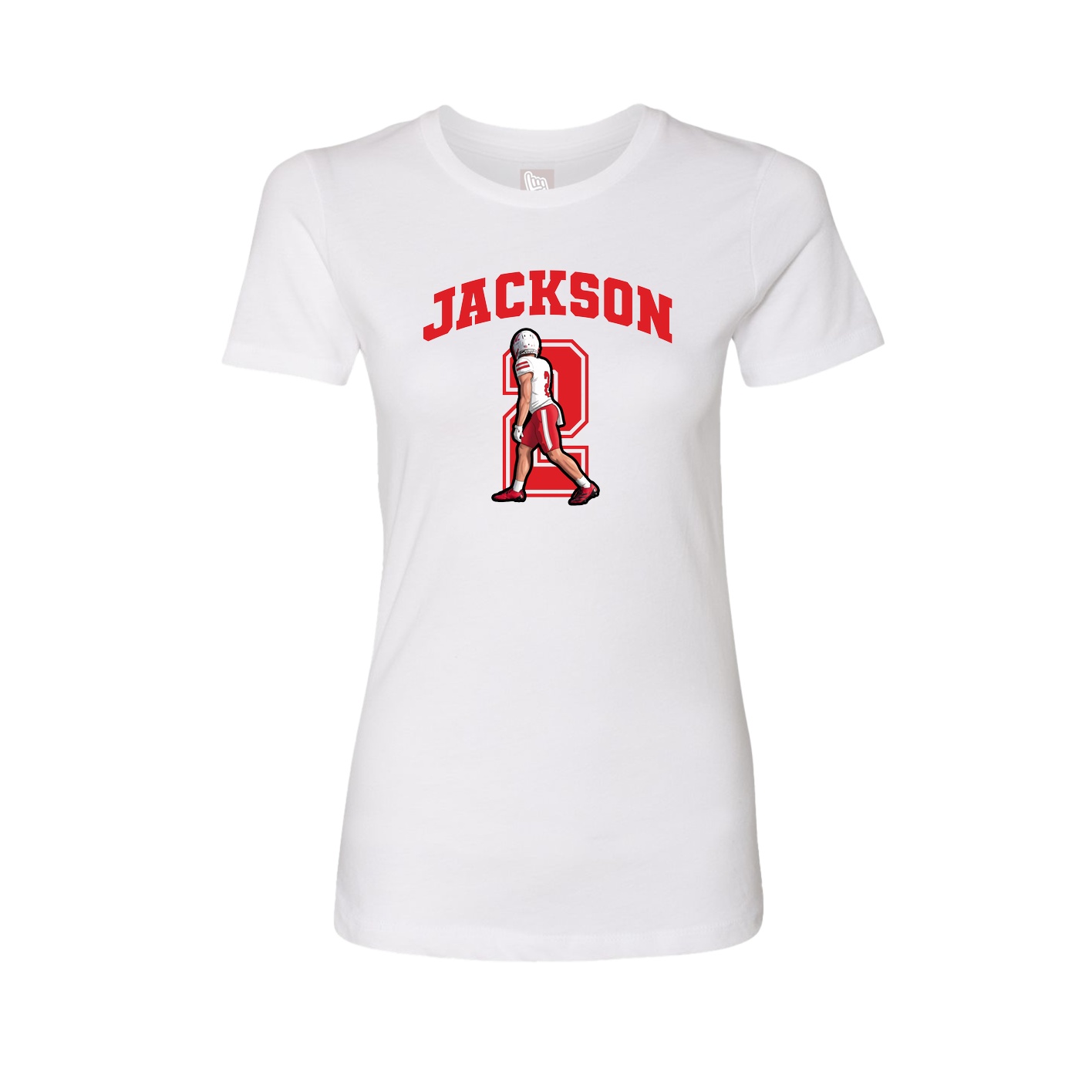 Fitted Women's Tee — Number in White