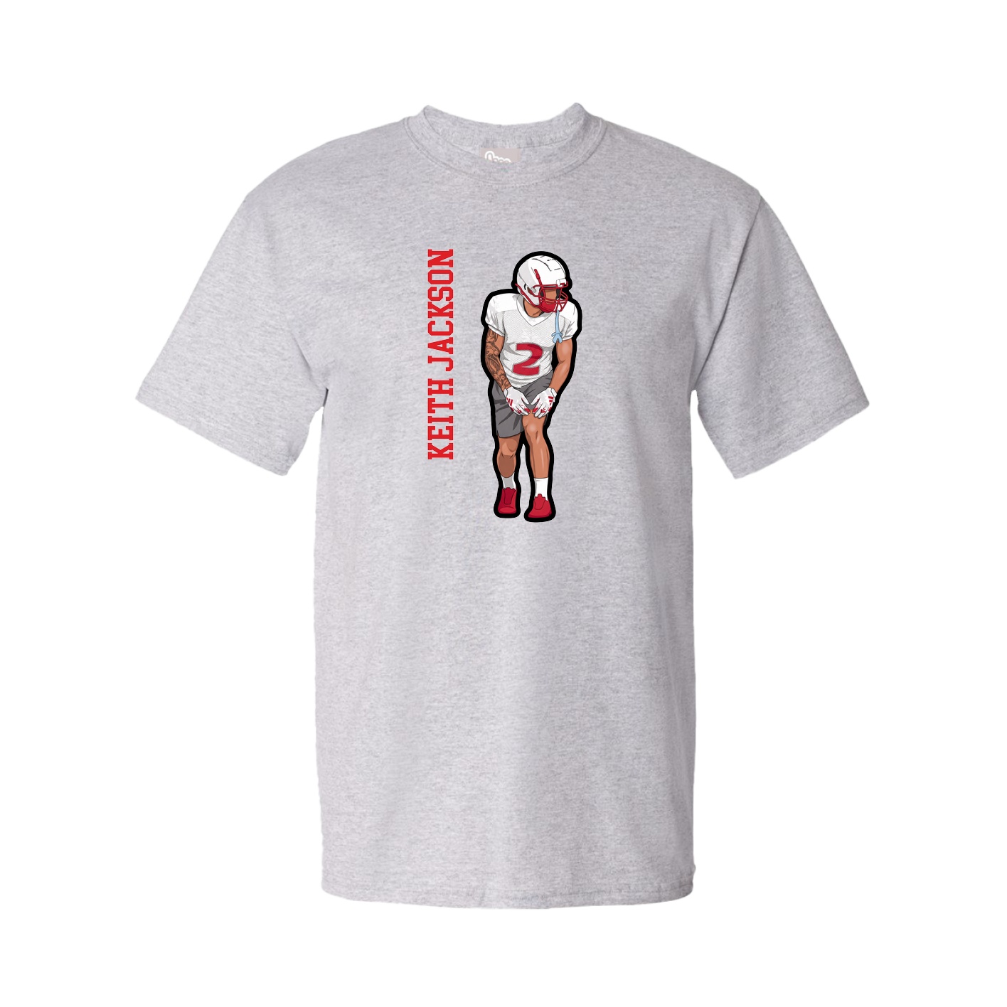 Tee — Name Vertical in Grey