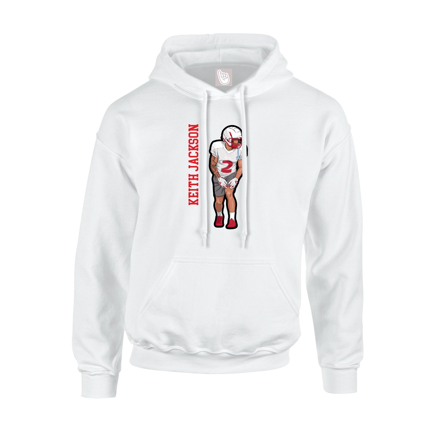 Hoodie — Name Vertical in White