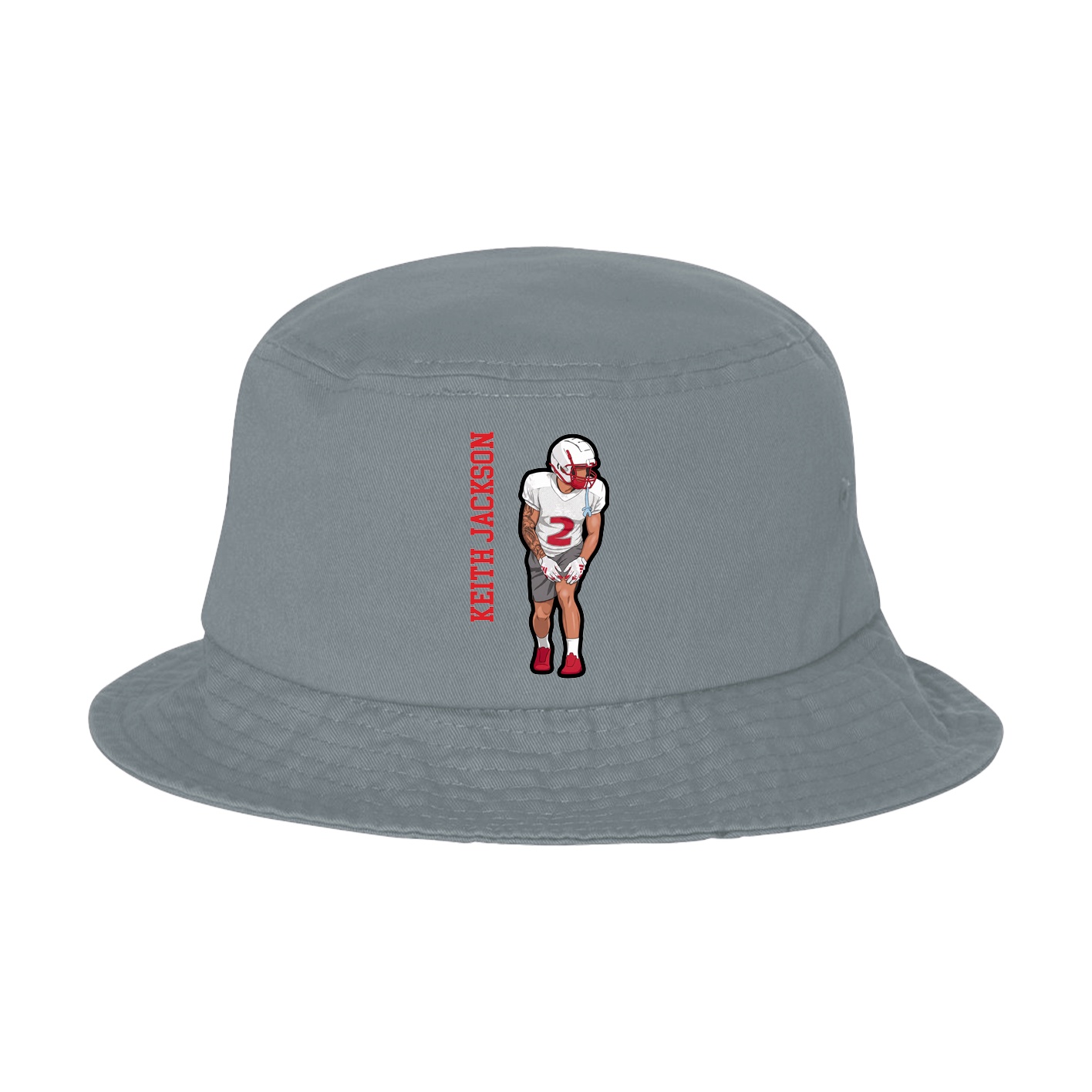Bucket Cap — Name Vertical in Grey