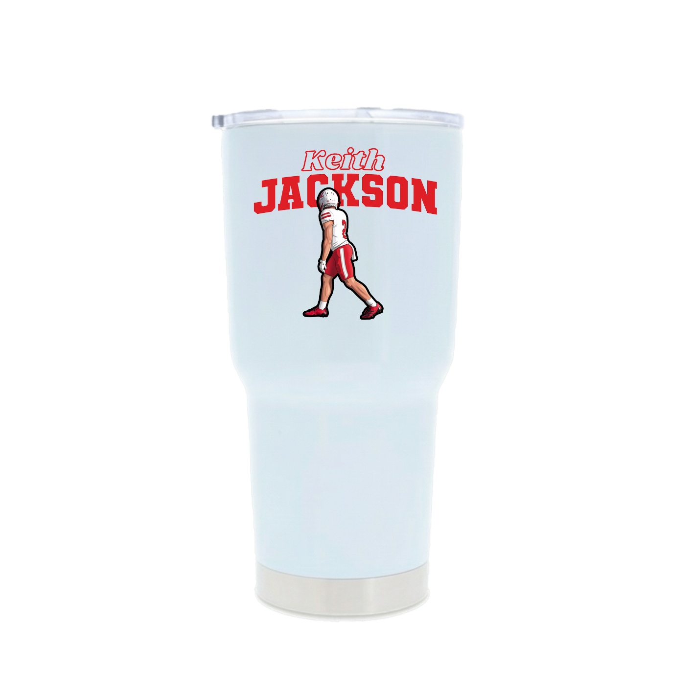 30oz Stainless Steel Tumbler — Name Arch in White