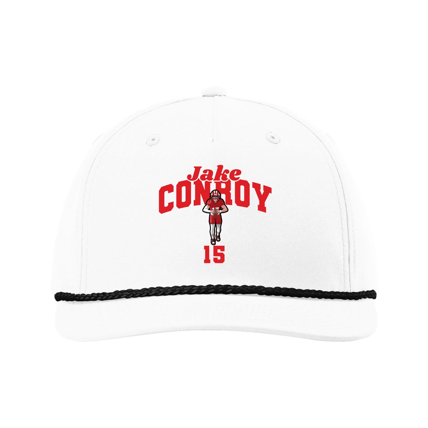 Five-Panel Classic Rope Cap — Signature Arch in White