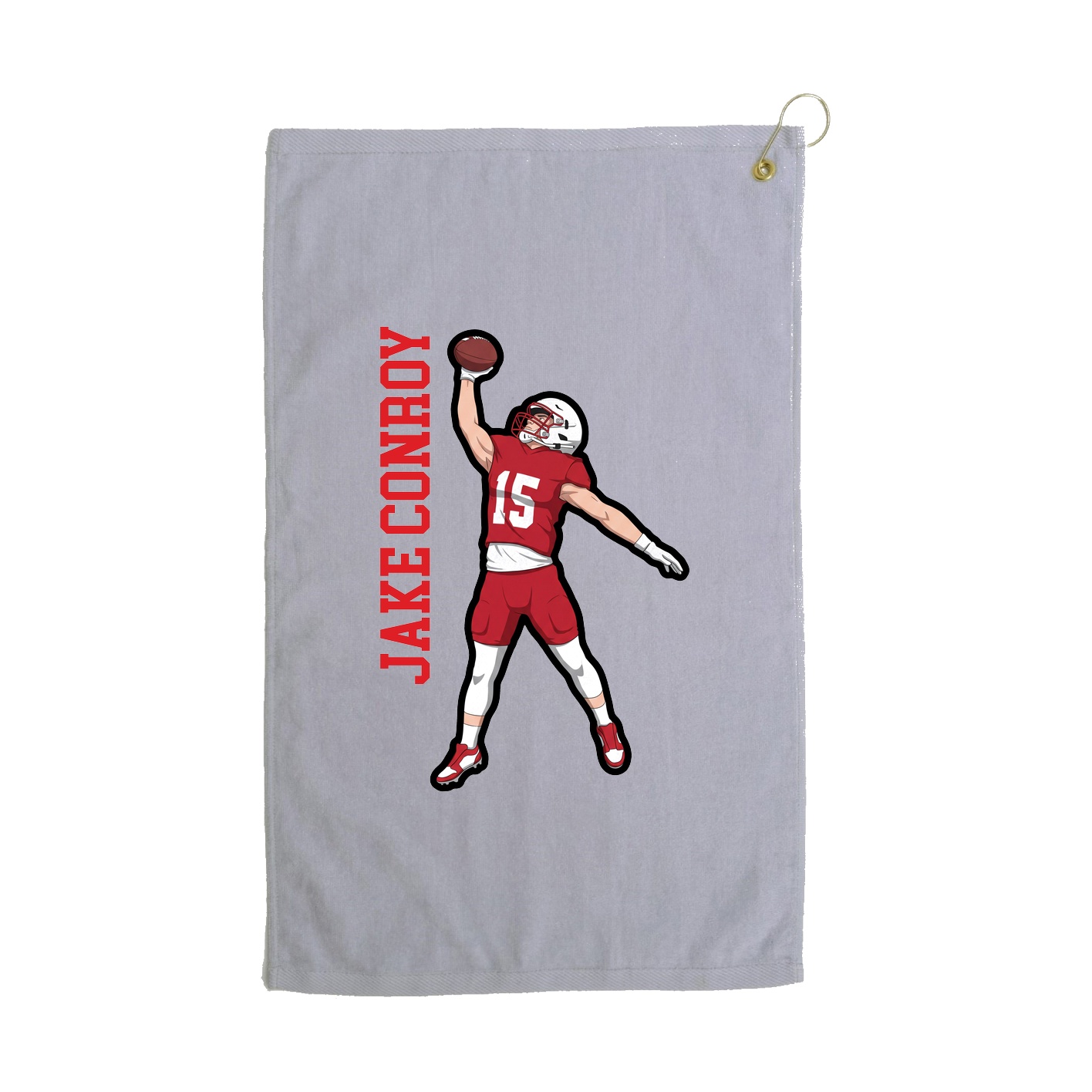 Golf Towel — Name Vertical in Grey