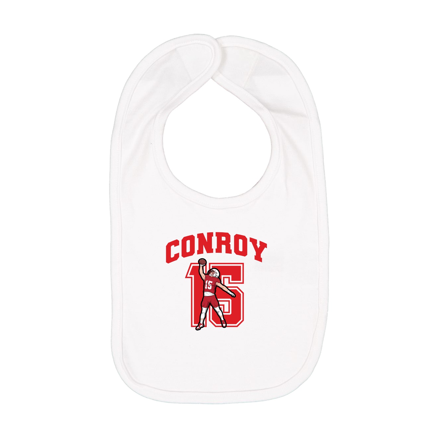 Infant Bib — Number in White