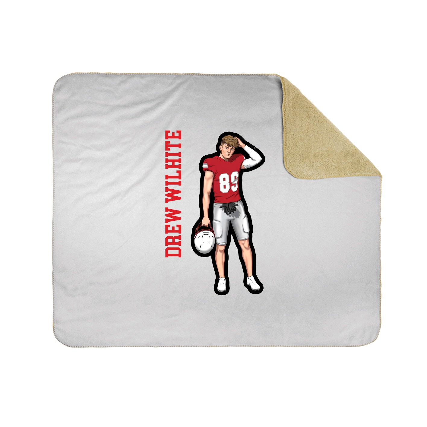 Throw Blanket — Name Vertical in White