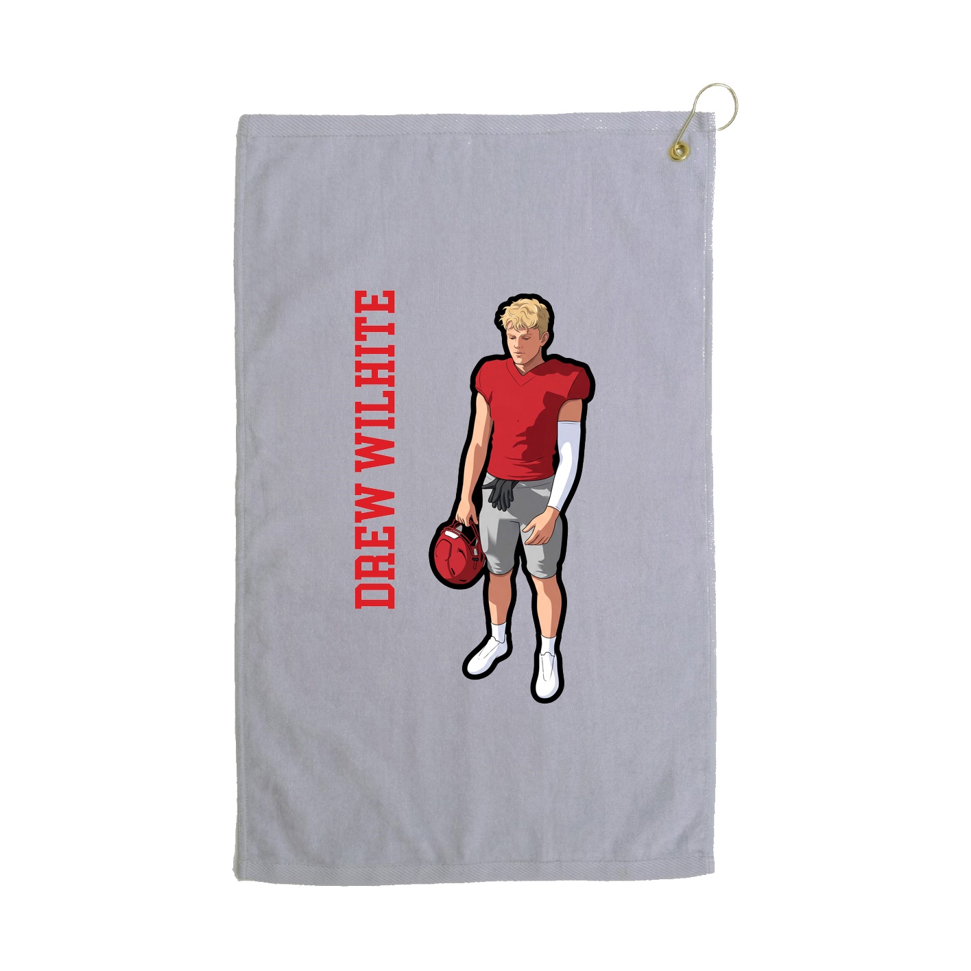 Golf Towel — Name Vertical in Grey