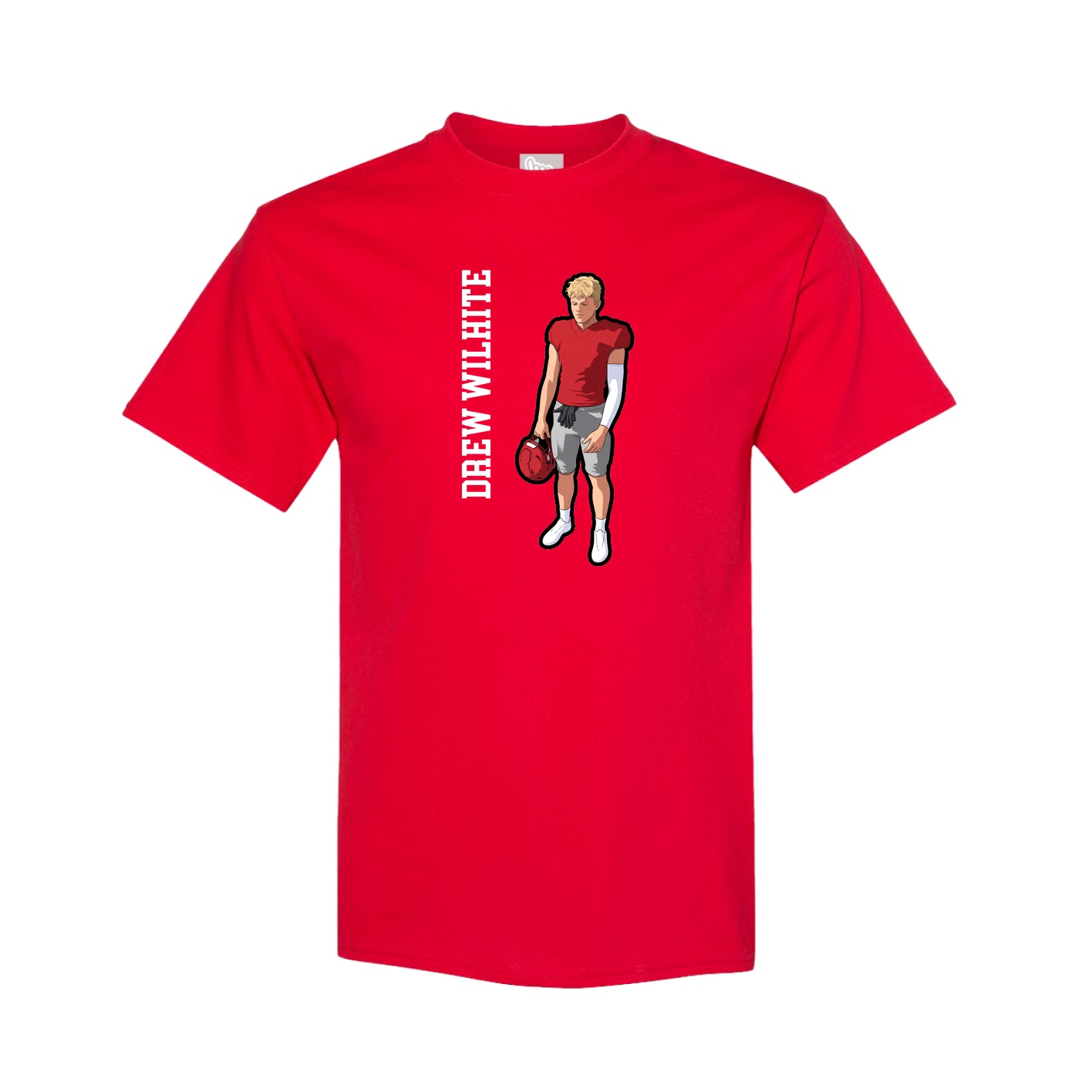 Youth Tee — Name Vertical in Red