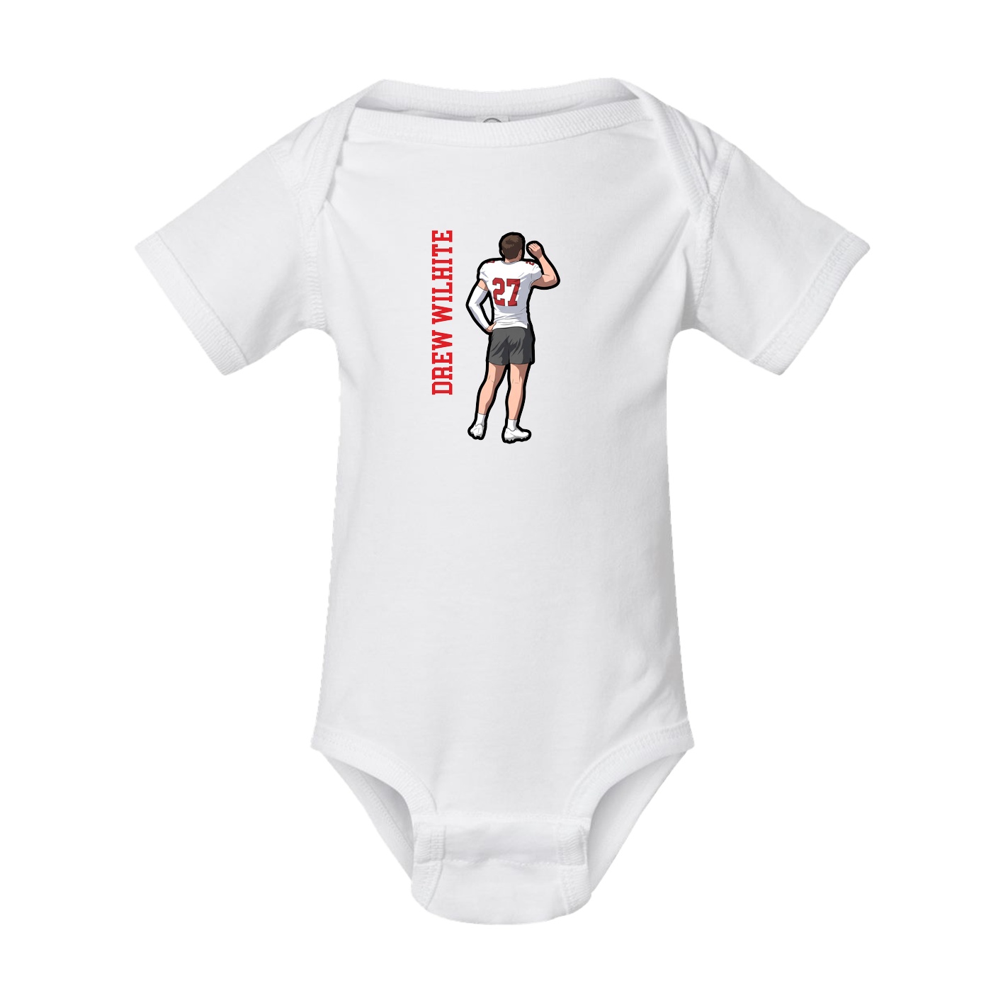 Baby Onesie — Name Vertical in White