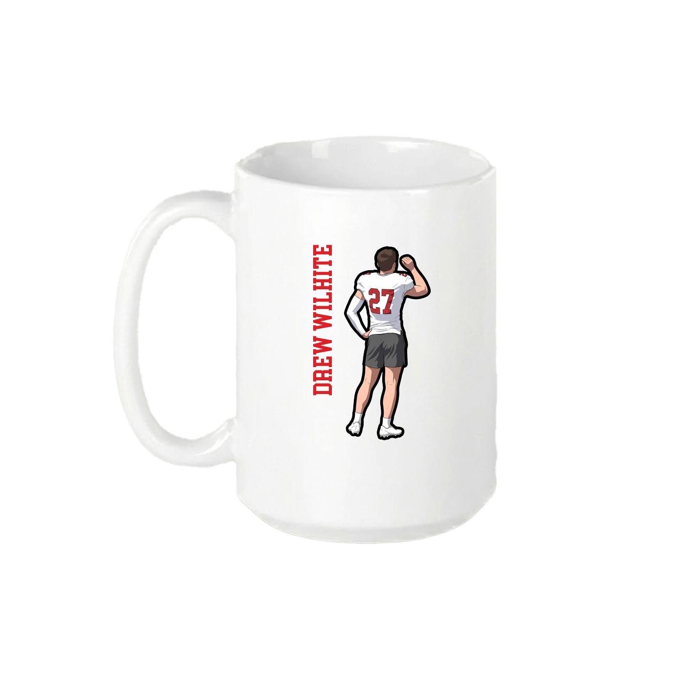 15oz Coffee Mug — Name Vertical in White