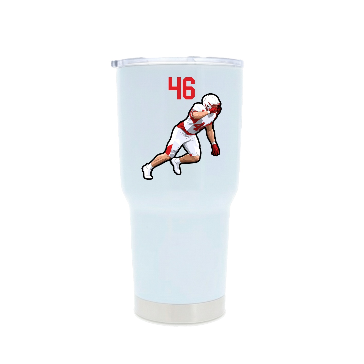30oz Stainless Steel Tumbler — Number Top in White