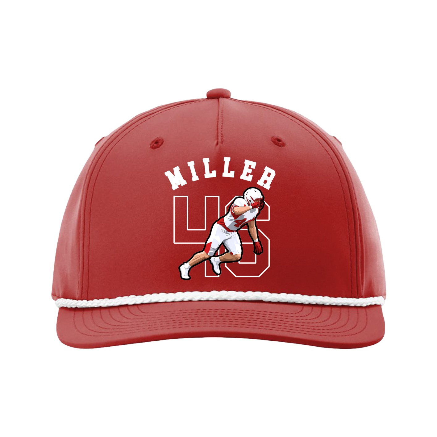Five-Panel Classic Rope Cap — Shirsey Arch in Red