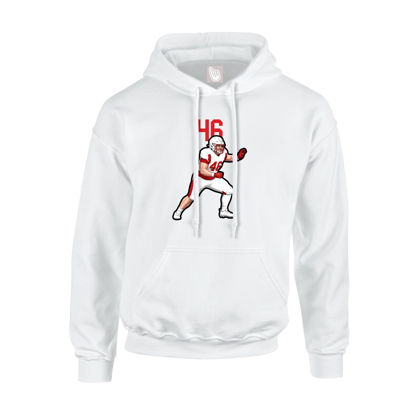 Youth Hoodie — Number Top in White