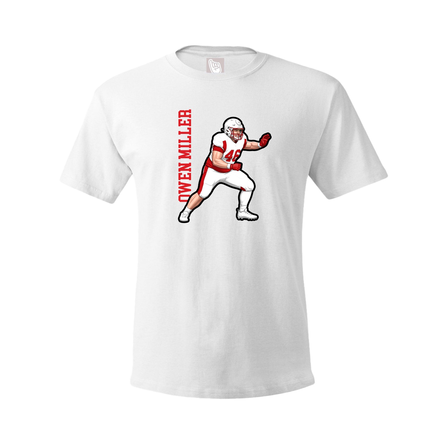 Tee — Name Vertical in White