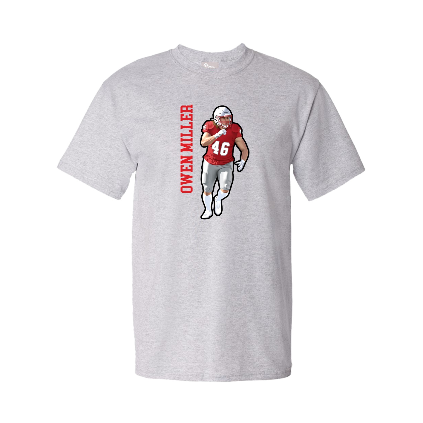 Tee — Name Vertical in Grey