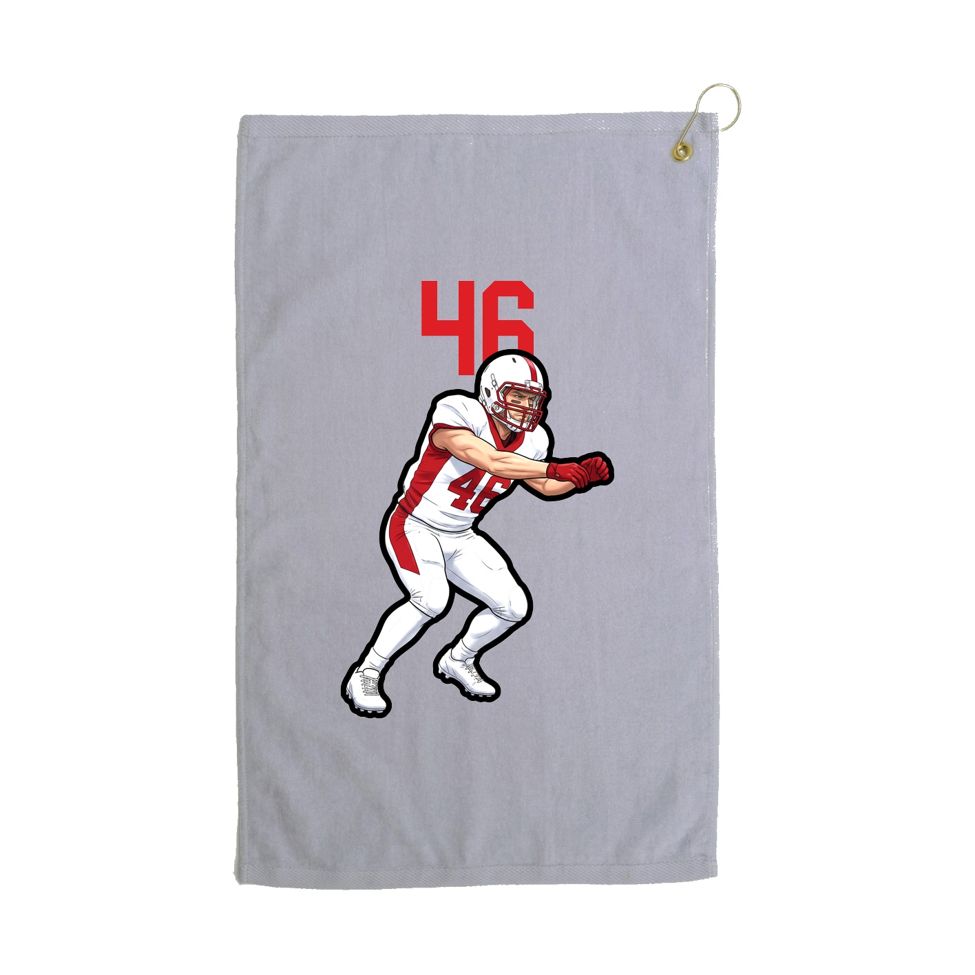 Golf Towel — Number Top in Grey