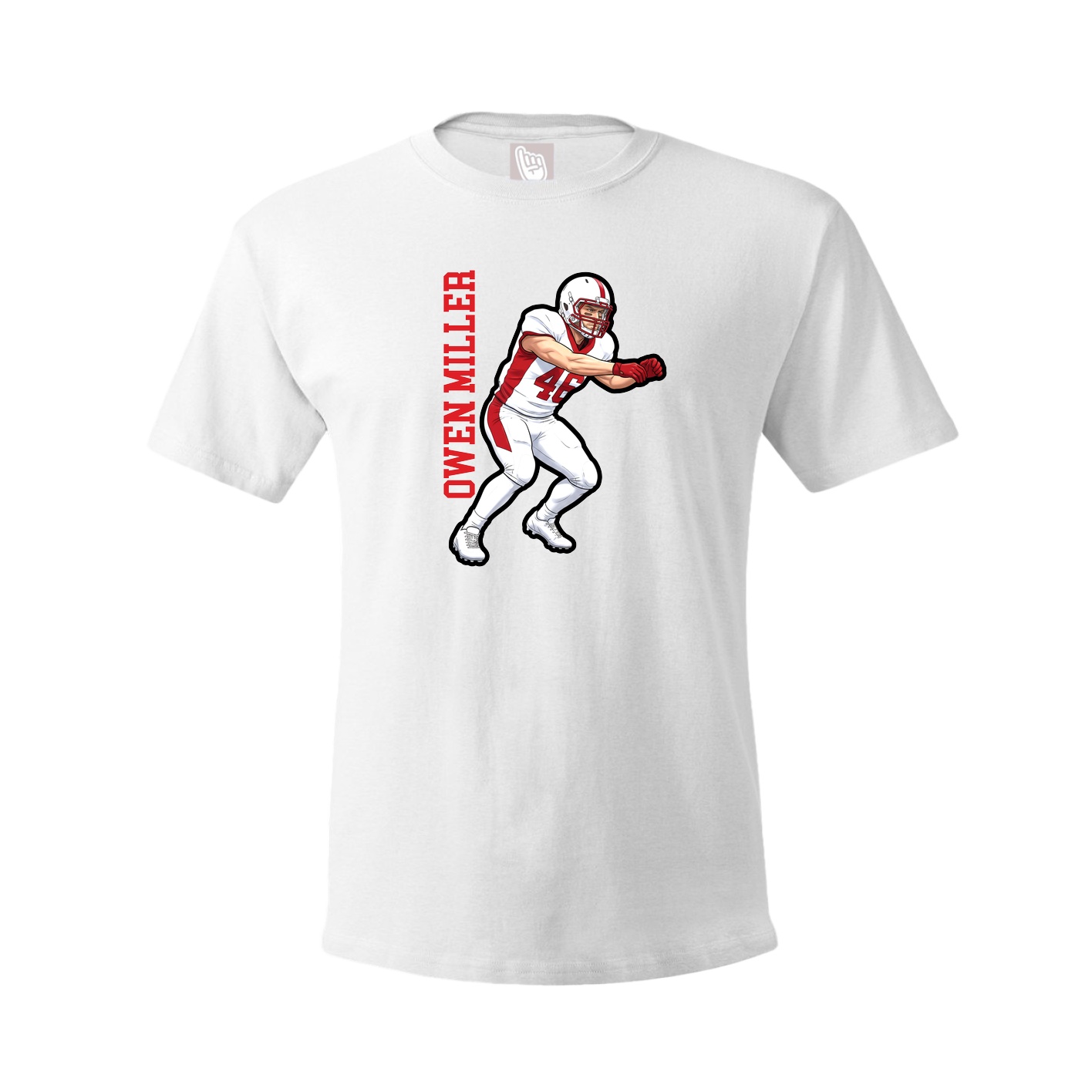 Youth Tee — Name Vertical in White