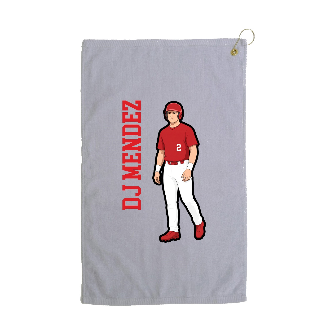 Golf Towel — Name Vertical in Grey