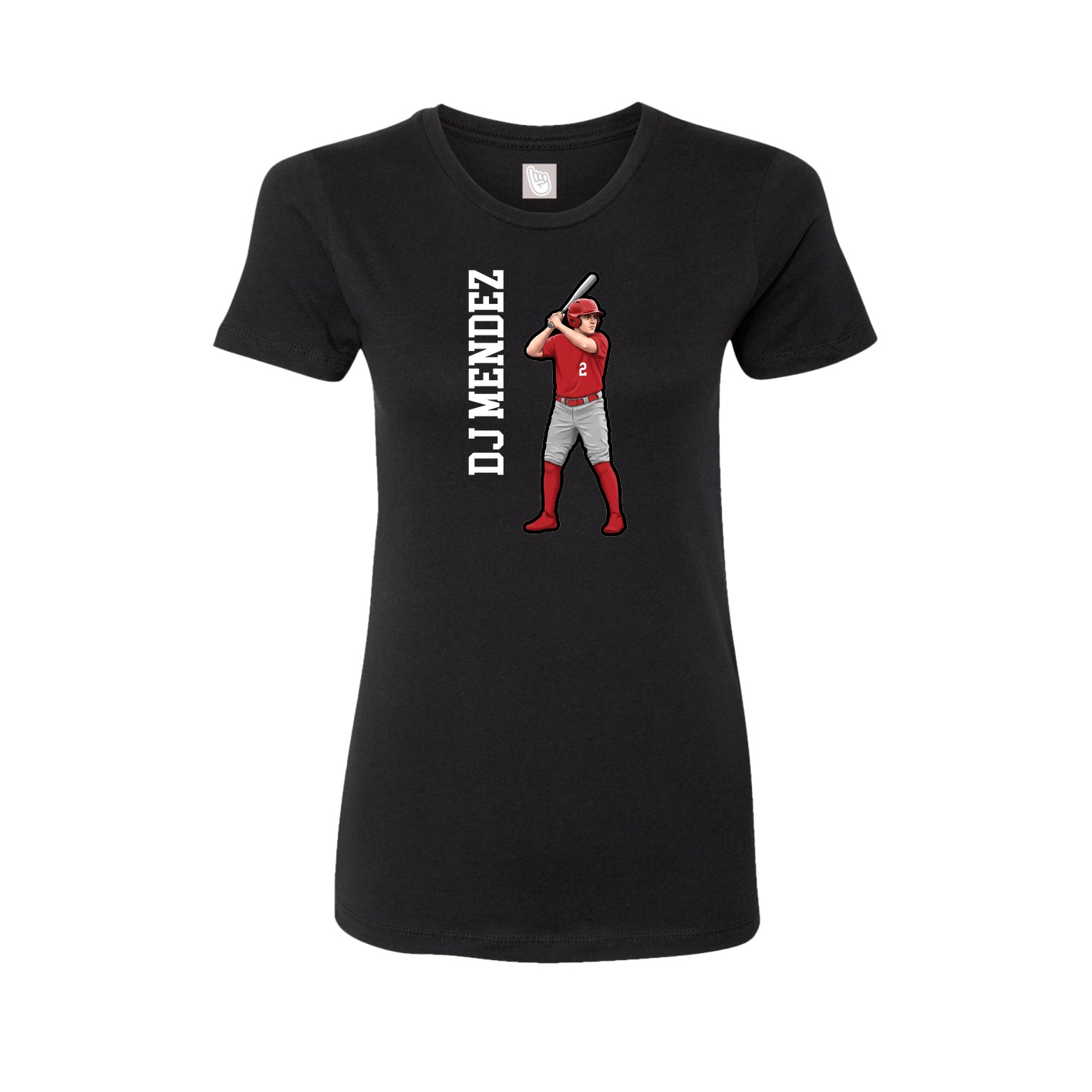 Fitted Women's Tee — Name Vertical in Black