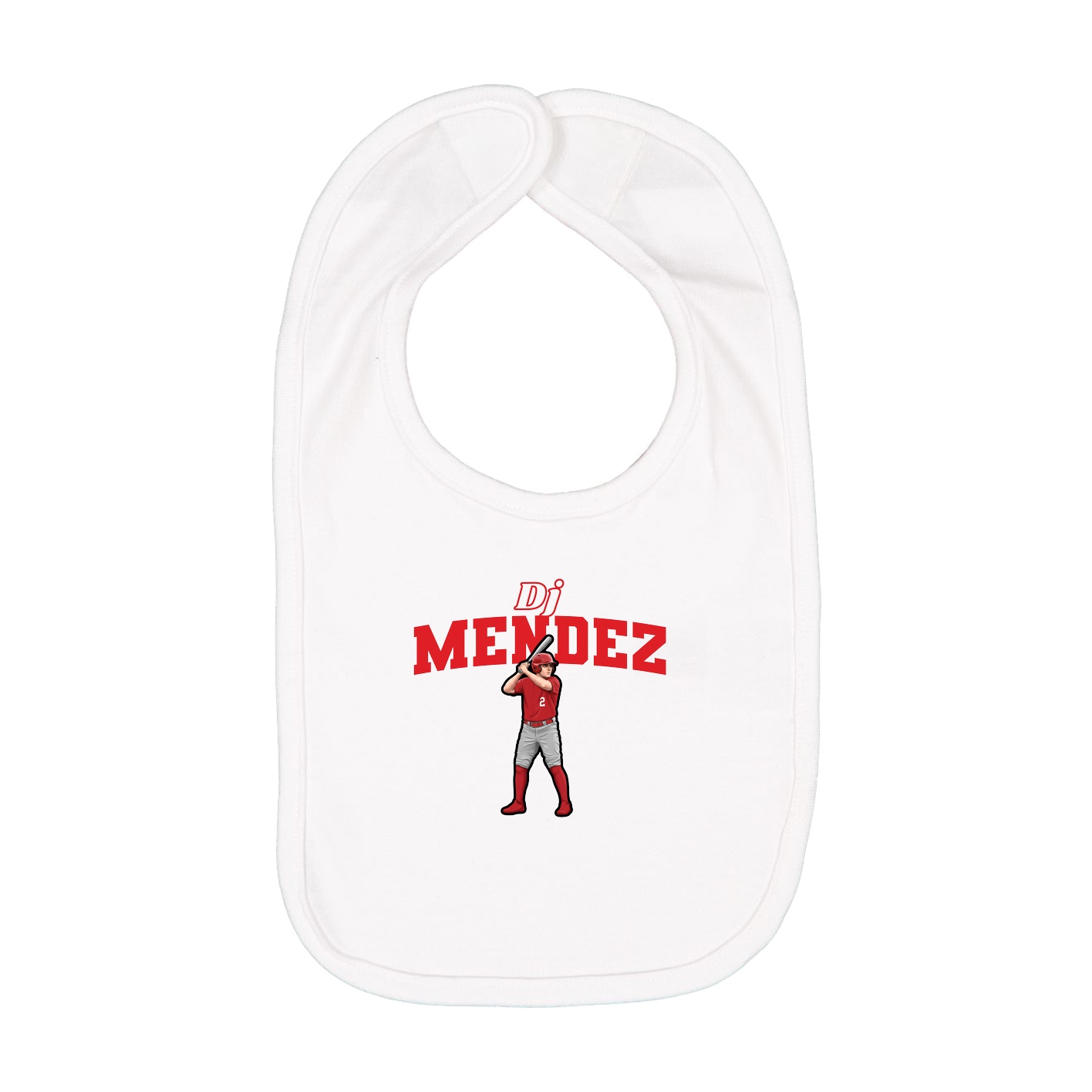 Infant Bib — Name Arch in White