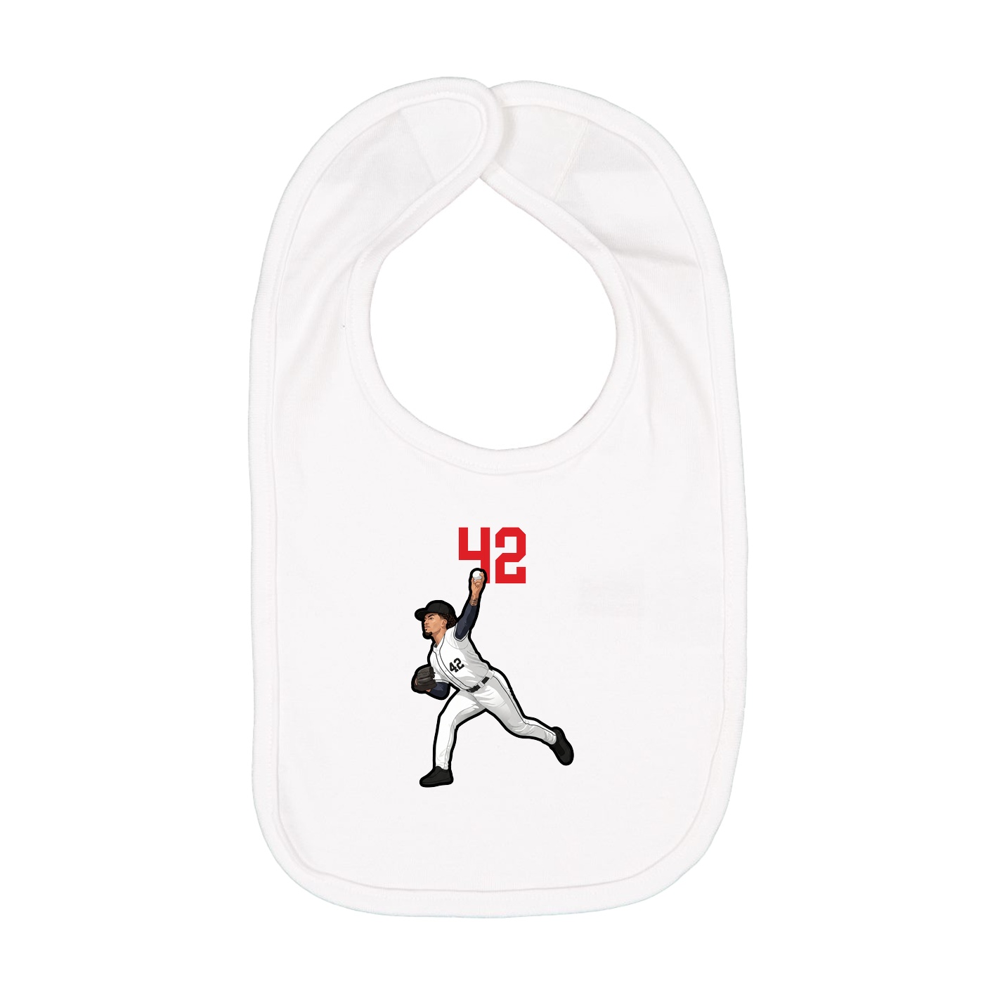 Infant Bib — Number Top in White