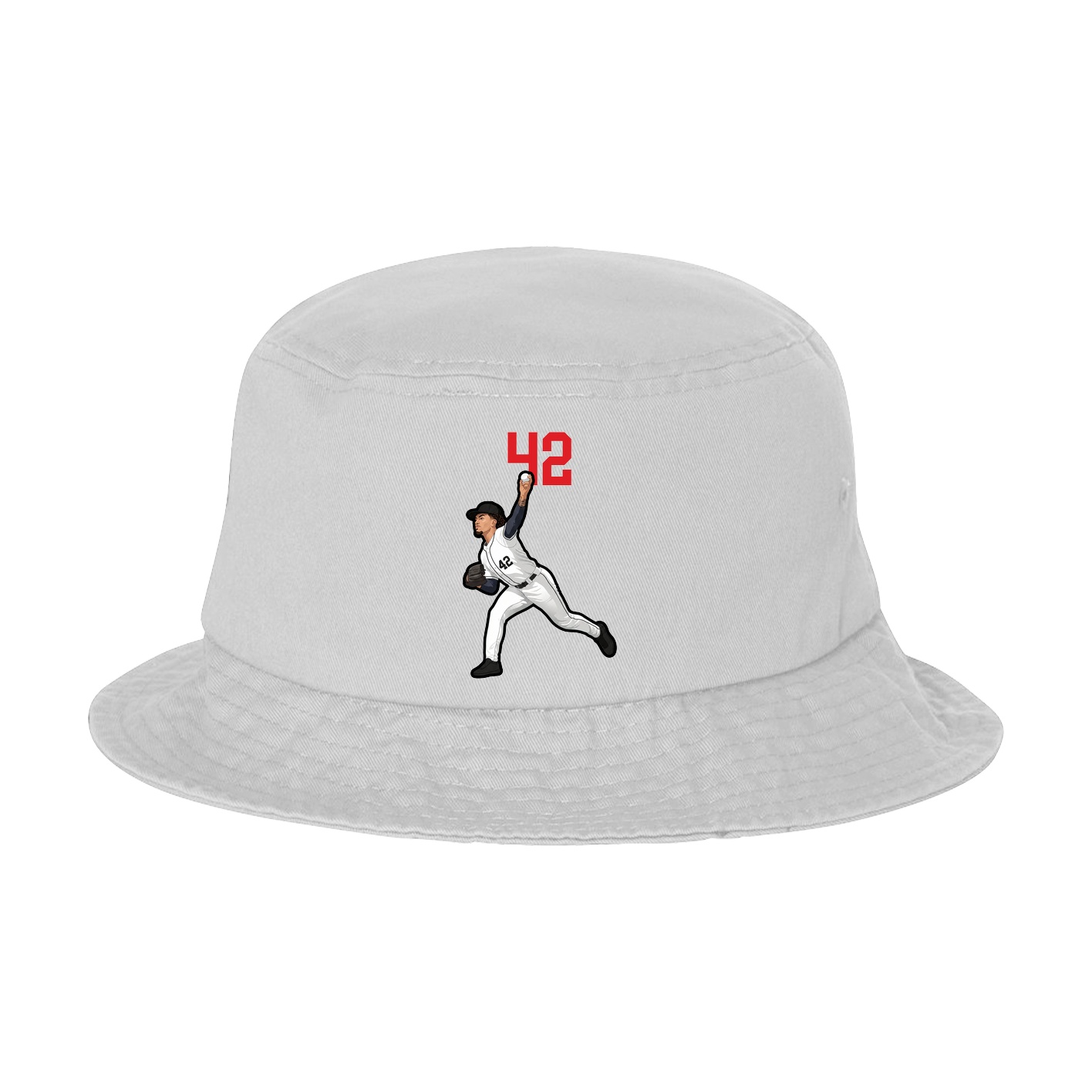 Bucket Cap — Number Top in White