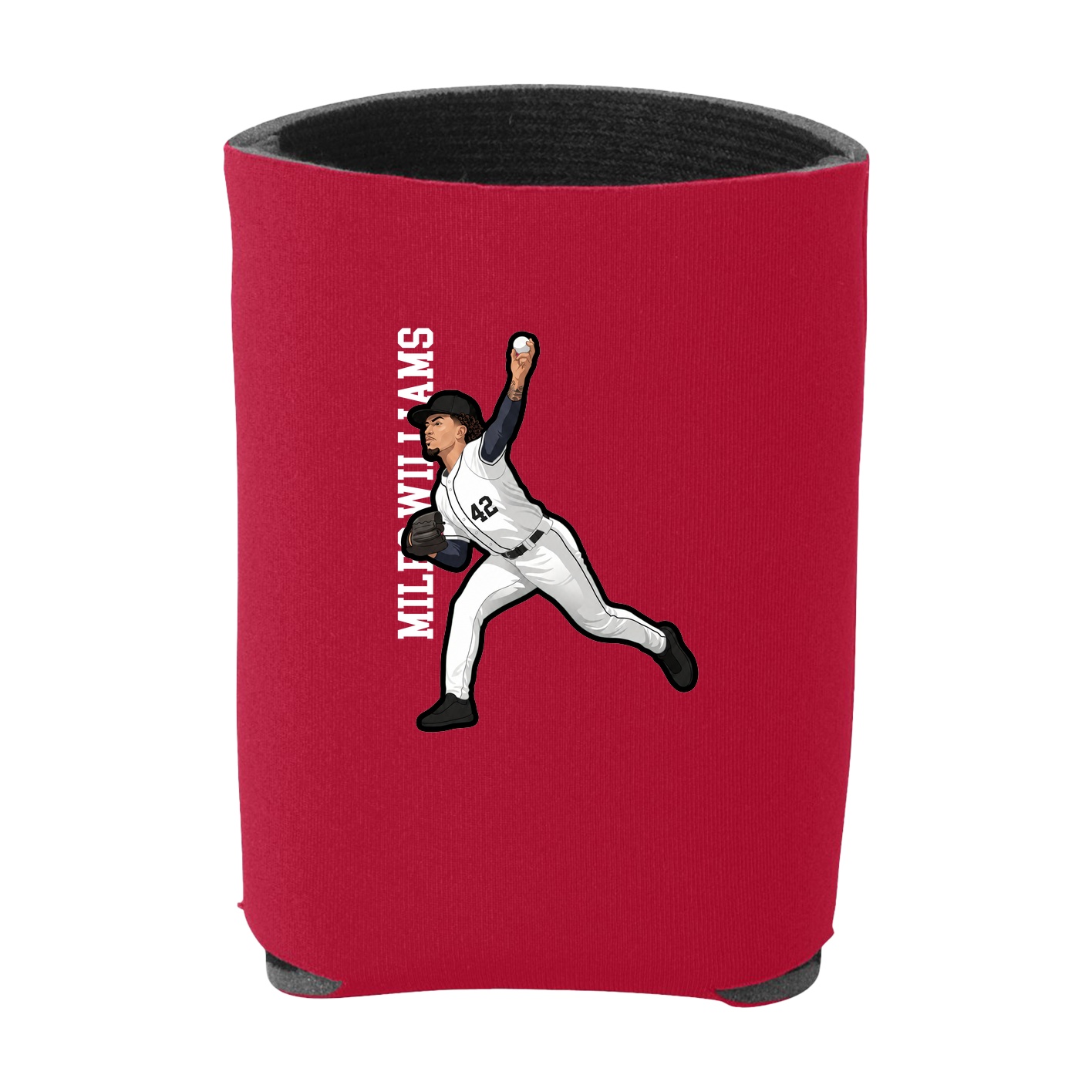 Can Holder — Name Vertical in Red