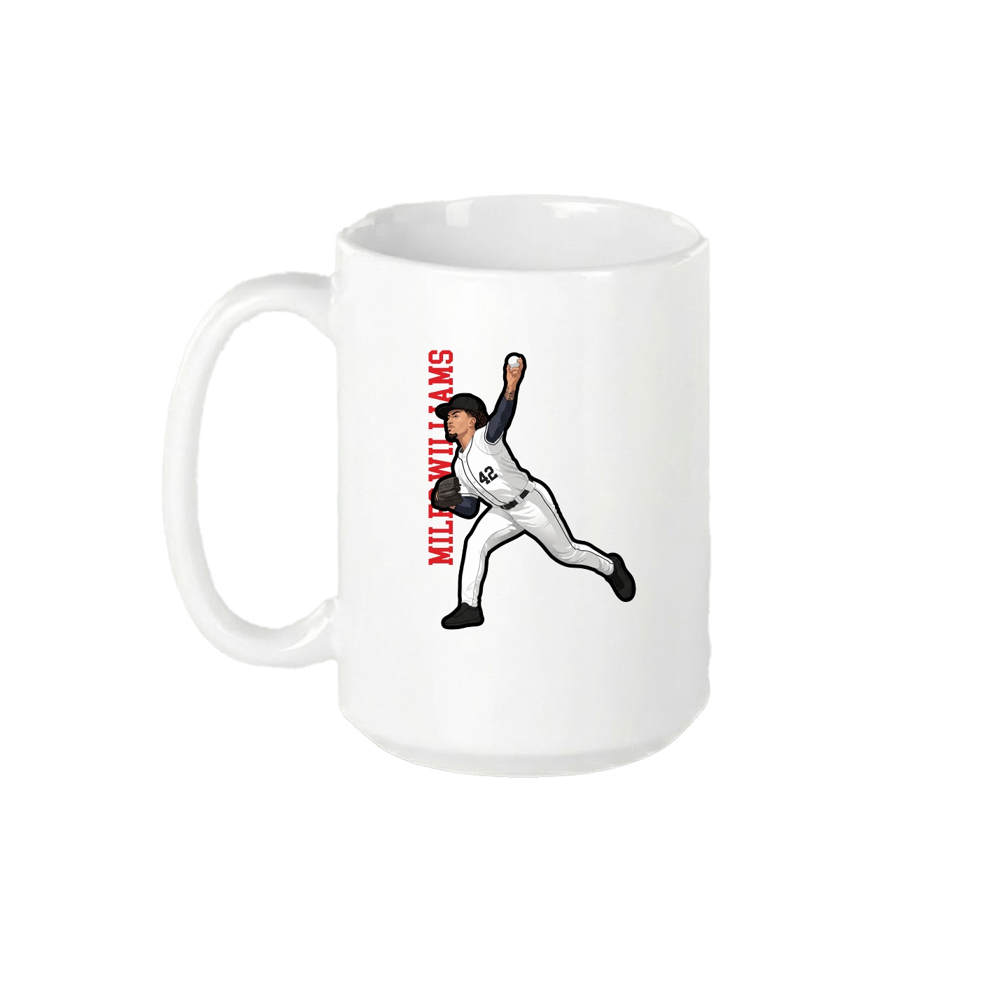 15oz Coffee Mug — Name Vertical in White